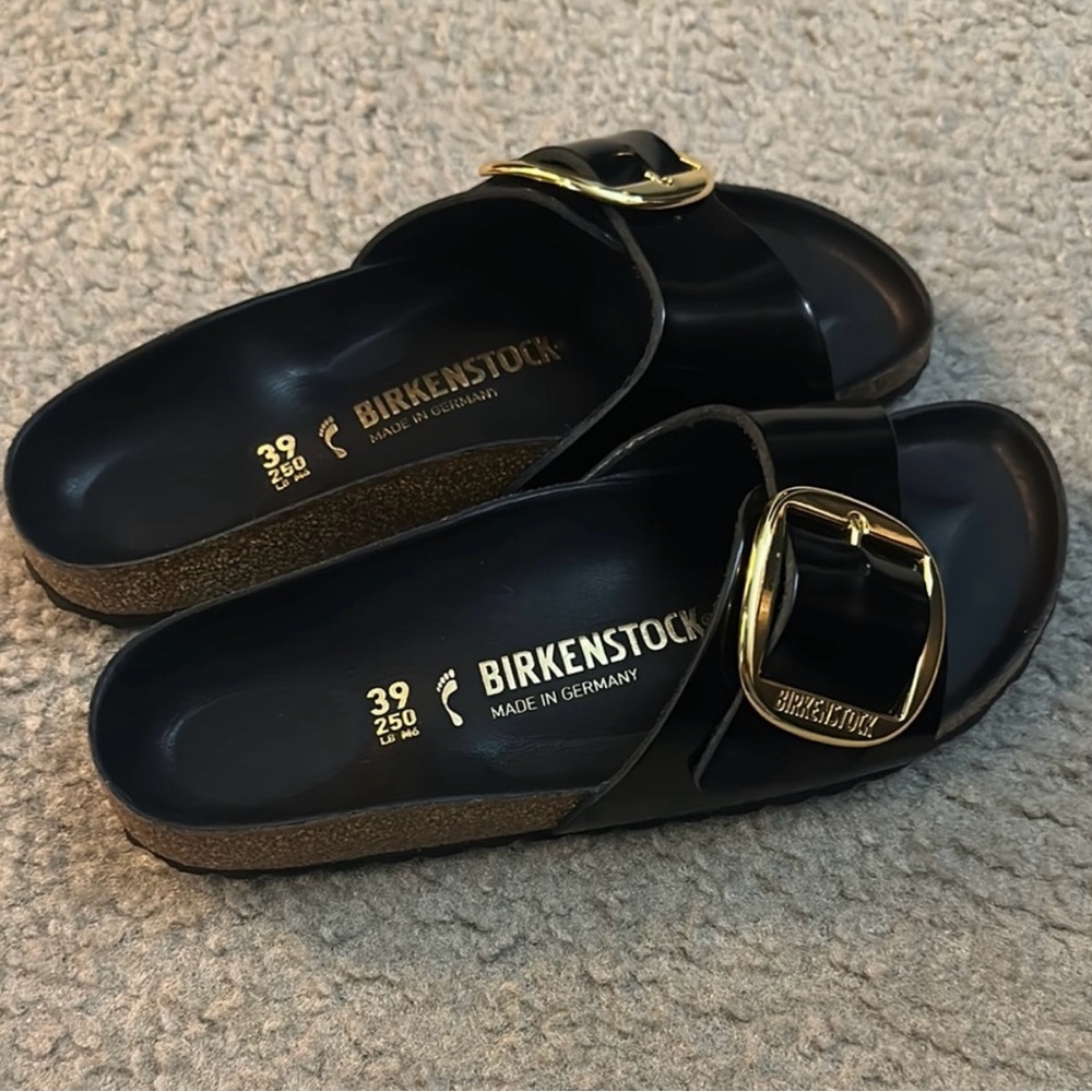 Birkenstock Madrid Big Buckle High Shine Sandals Size 39